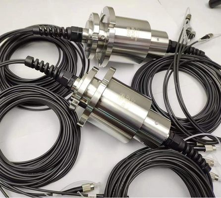 4 canales IP68 2.0mm Fibra óptica de la unión rotativa 200rpm transmisión de Hyrid