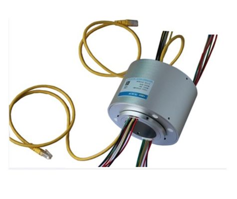IP54 500rpm Fibra óptica articulación rotativa 1 circuito Fibra / 12 circuitos 20A / 24 circuitos señal