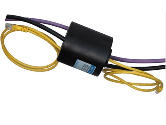 IP54 500rpm Fibra óptica articulación rotativa 1 circuito Fibra / 12 circuitos 20A / 24 circuitos señal