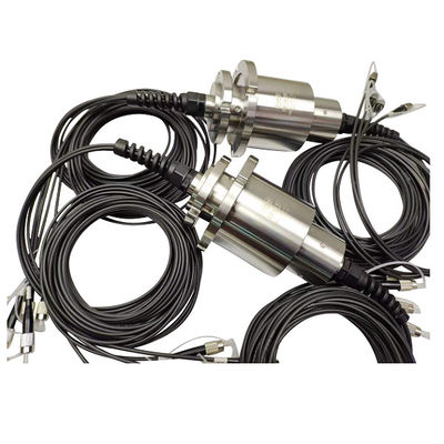 4 canales IP68 2.0mm Fibra óptica de la unión rotativa 200rpm transmisión de Hyrid